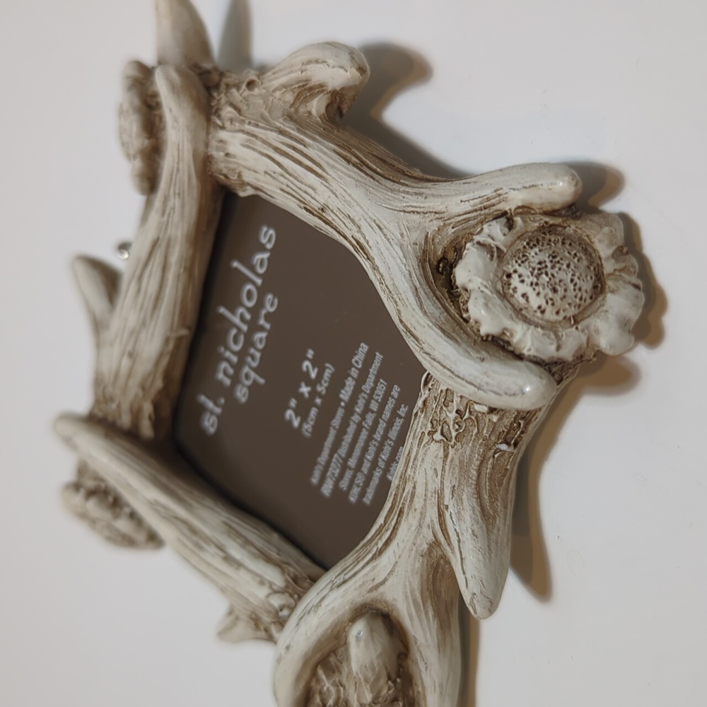 St Nicholas Square Miniature Ornament Frame 2” x 2” Deer Antler Theme - Picture 6 of 6